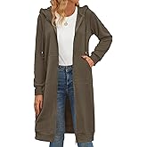 Zeagoo Women's Zip Up Hoodies Oversized Fleece Long Tunic Sweatshirts Casual Long Sleeve 2026 Fall Hoodie Jacket Coat