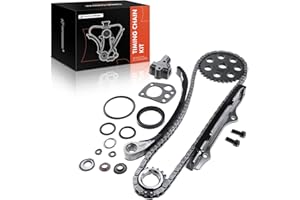 A-Premium Engine Timing Chain Kit W/Tensioner & Sprocket & Guide & More [fit SOHC, 4Cyl 2.4L, KA24E] Compatible with Nissan 2