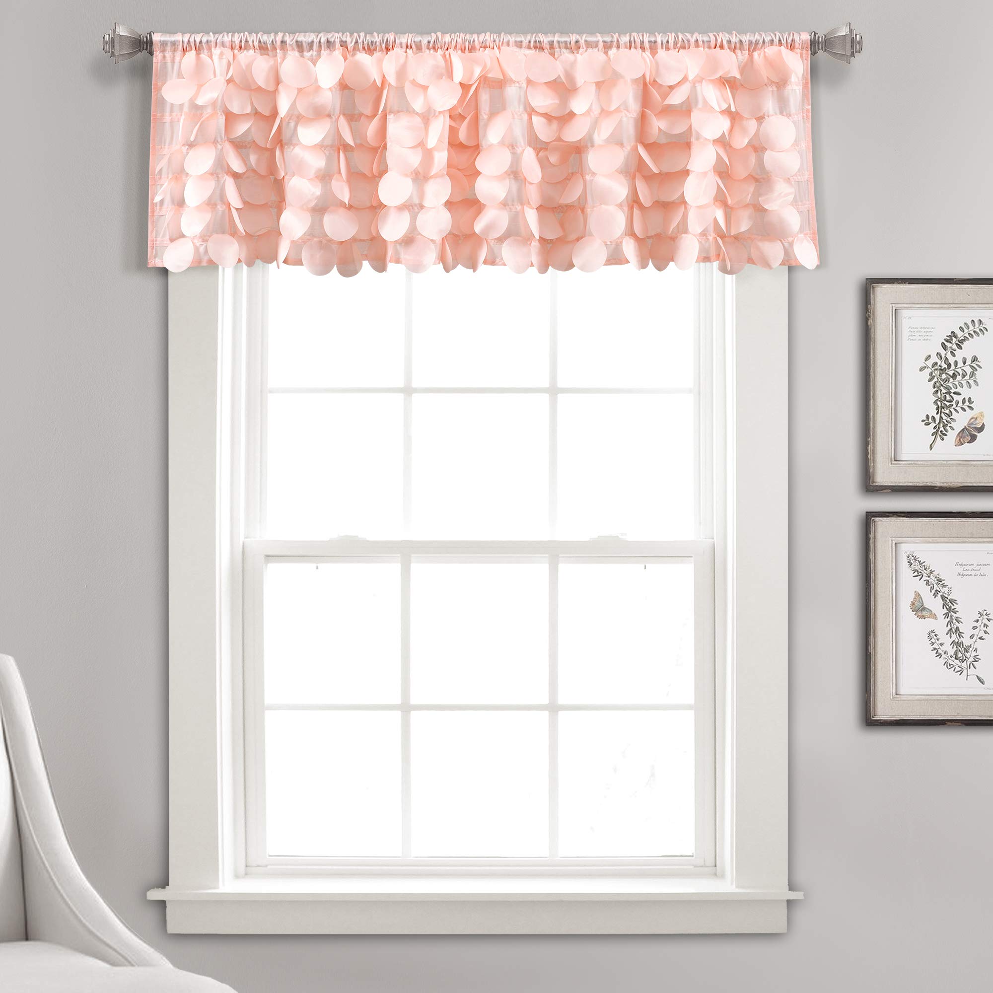 Lush Decor Lush Décor, 14” x 70”, Blush Gigi Valance Textured Window Kitchen Curtain (Single), 16T004609