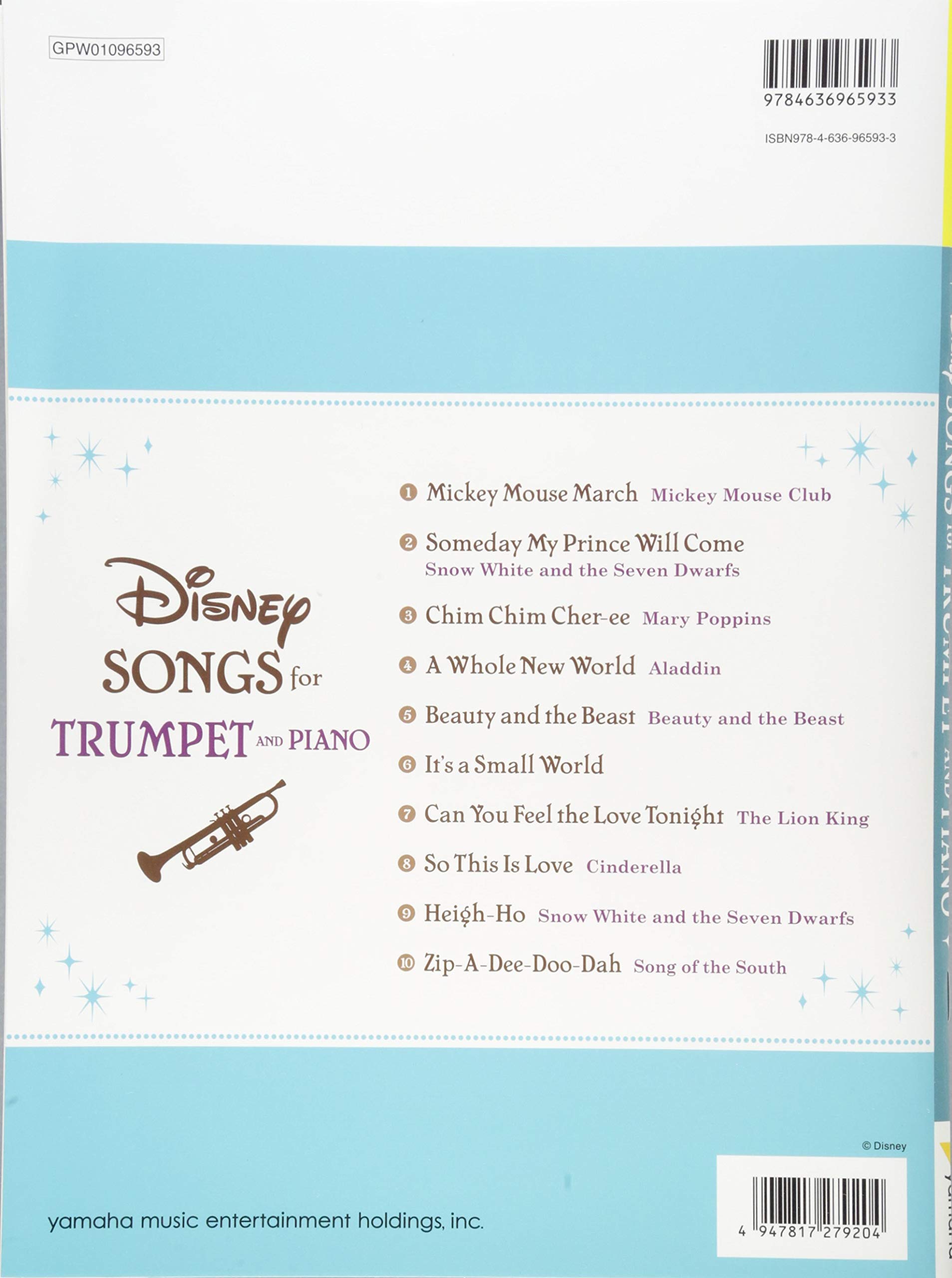 Disney Songs For Trumpet And Piano English Version トランペットで吹く ディズニー作品集 英語版 本 通販 Amazon