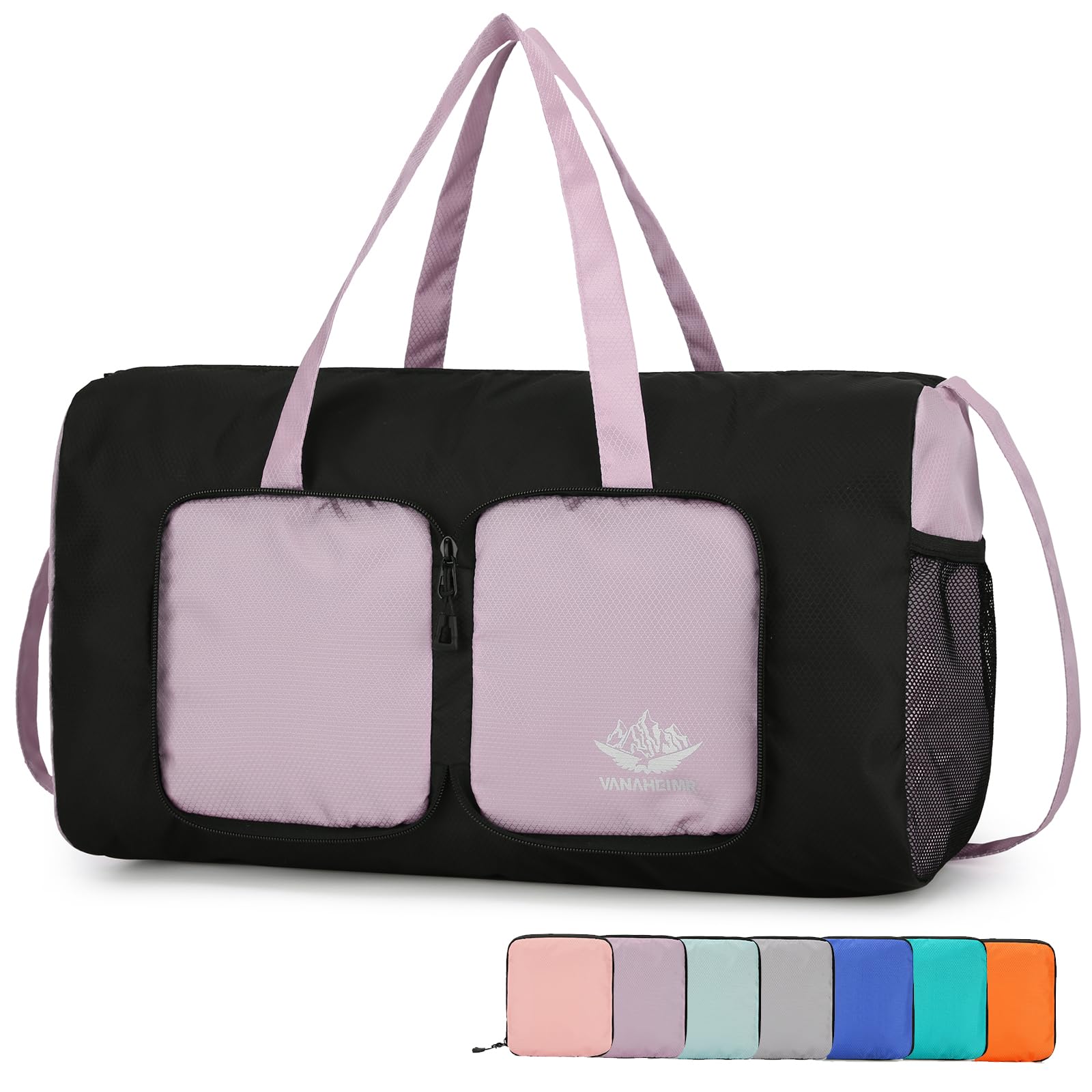 Outplea Packable Mini Gym Duffle Bag 20L, Ultralight Nylon Sports Holdall Bag Women Girls, Small Weekend Overnight Travel Bag Foldable