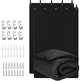 Sound Dampening Blanket for Windows &amp; Studios, 78&rdquo;L x 48&rdquo; W, 2 Pcs, Black | Automotive-Grade Acoustic Fabric with Grommets, Hanging Loops and Wall Hooks, Helps Reduce Echo in Rooms and Offices
