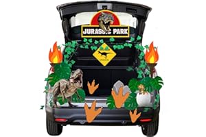 DIGI4U Trunk or Treat Car Decorations Kit,Halloween Car Decorations with Dinosaur Jungle Theme,Halloween Decor for SUV,Garage Door Entryway Archway & Party