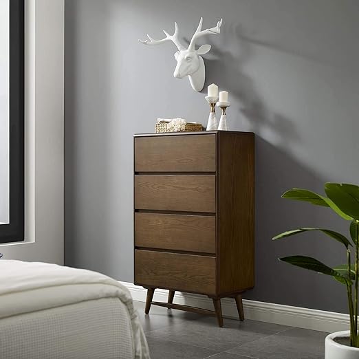 Amazon Com Modway Talwyn Rustic Modern Wood 4 Drawer Bedroom