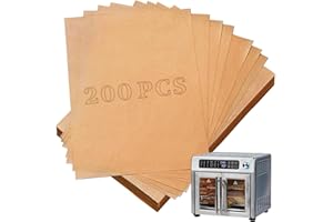 KAWENDE Air Fryer Liners Disposable Compatible with Emeril Lagasse 26 QT French Door 360 Air Fryer, 200 Pcs Airfryer Paper Liners Air Fryer Sheets for Emeril Lagasse Air Fryer Accessories