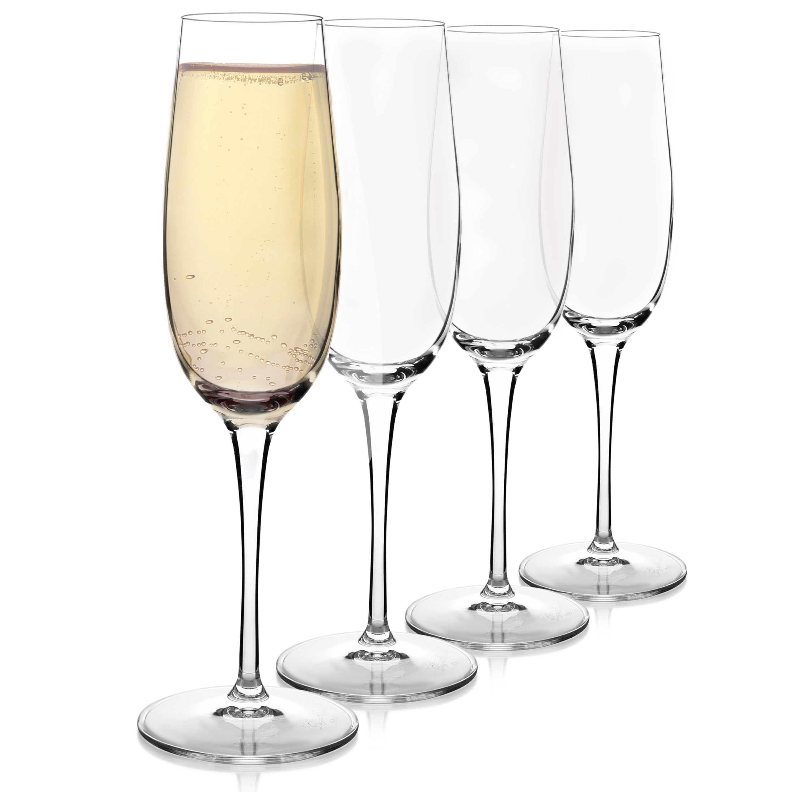 Photo 1 of Luigi Bormioli Crescendo 8-ounce. Champagne Flutes , Set Of 4, Prosecco Glasses, Clear Crystal Son-hyx Glass, Dishwasher Safe, Made In Italy.