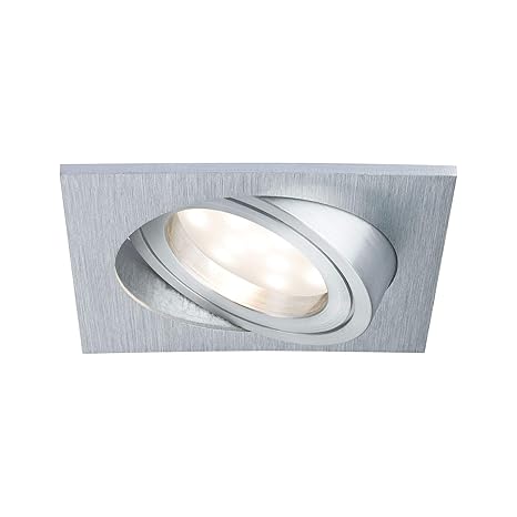 Paulmann 927.99 Premium EBL Set Coin satiniert eckig schwenkbar LED 3x6,8W 2700K 230V 51mm Alu gebürstet 92799 Spot Einbaustr
