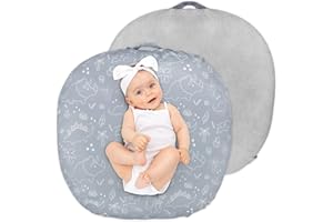 DILIMI Newborn Lounger Cover, Soft Comfortable Baby Lounger Cover, 1 Pack Reversible Removable Slipover for Infant Lounger Pillow, Dinosaur (Lounger not Included)