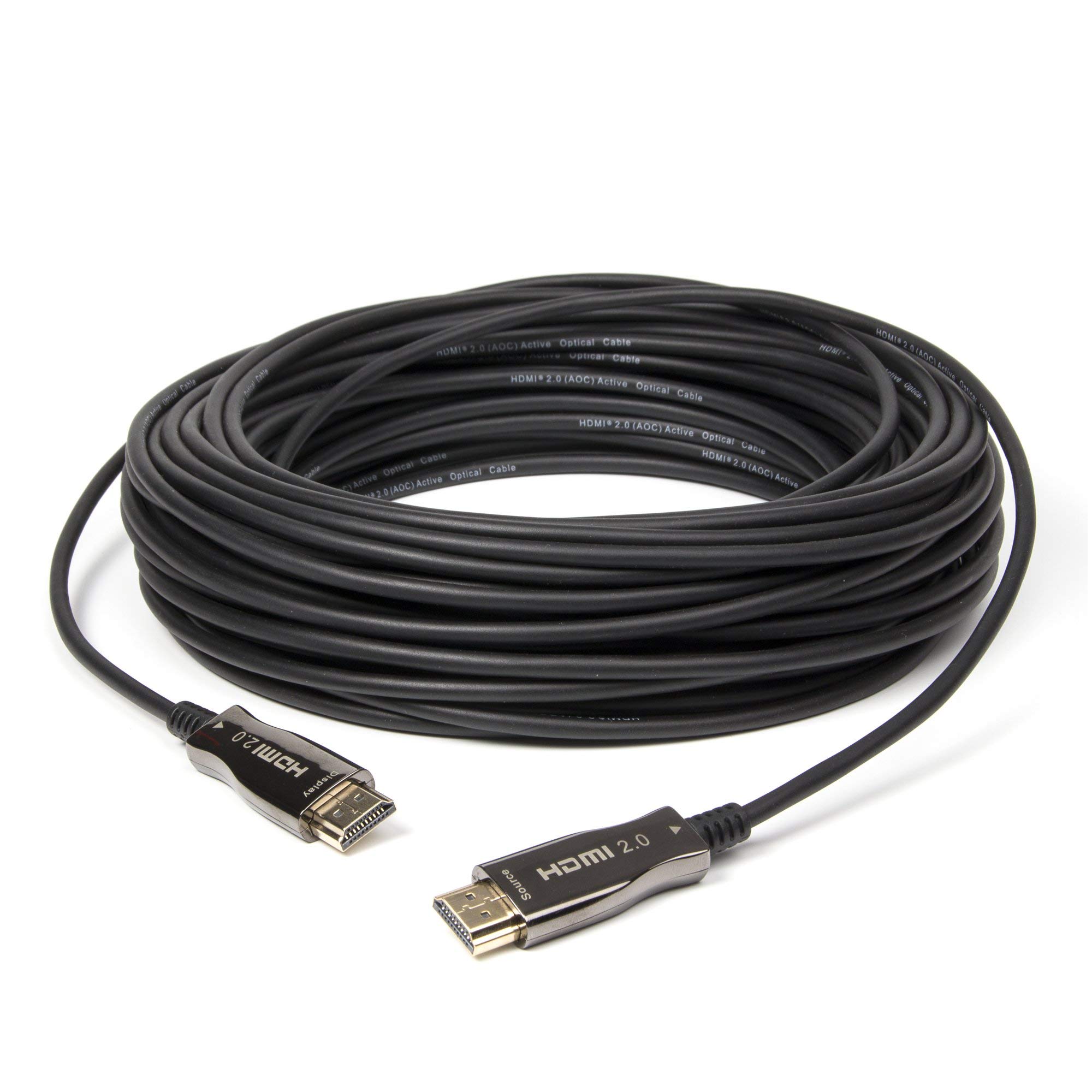 Emelec VíasCom EQ 115100 AOC HDMI Cable 2 – 100 m 4K UHD High Speed + Ethernet Fibre Optic Black