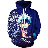 Gojo Satoru Hoodie Costume Cosplay Sweatshirt Sweater 3D Novelty Hooded Pullover for Men Women