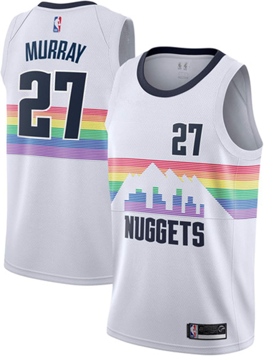 Urauko Men's 27_Jamal_Murray_Denver_Nuggets_White Swingman Jersey