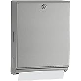 Bobrick B-262 Surface Mounted Paper Towel Dispenser - Stainless Steel Commercial Bathroom Towel Dispenser with Tumbler Lock 400 C-Fold or 525 Multifold Capacity