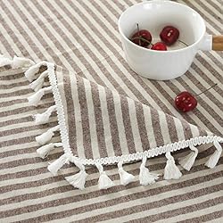 meioro Striped Tablecloth Rectangle Tablecloths