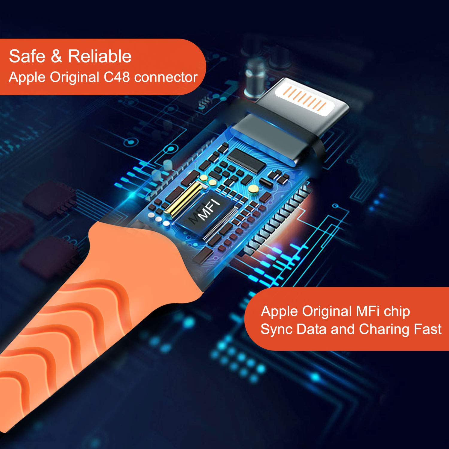 EVISTR Lightning Cable MFi Certified - 2 Pack 6FT Charging Cord Compatible for iPhone X, Xs, XR, 8, 7, 6, iPad, Nylon Braid Sync Data Fast USB Charger