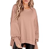 BWQ Womens Oversized Sweatshirt Crewneck Long Sleeve Shirts Pullover Sweatshirts S-2XL