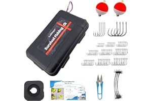 LoDinpo Mini Survival Fishing Kit Small Emergency Fishing TackleBox Pocket Outdoor Fishing Set Travel Party Fishing shoebox S