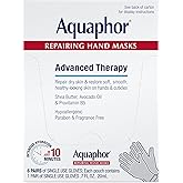 Aquaphor Repairing Hand Masks, Moisturizing Gloves for Dry Hands, Moisturizer for Dry Skin with Avocado Oil and Shea Butter, Pack of 6