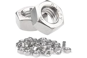 ASELECTED 40PCS Metric M8-1.25 Hex Nuts, Coarse Thread Hexagon Nut, A2-70 (304) Stainless Steel Hex Nut Silver Tone