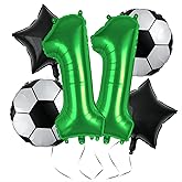 Kwuz Soccer Balloons 11th Birthday Decoration for Boys, Soccer Birthday Party Supplies World Cup Soccer Sports Theme Birthday Party Decorations Supplies Favors Anniversary Decor Mylar Green 11 Balloon