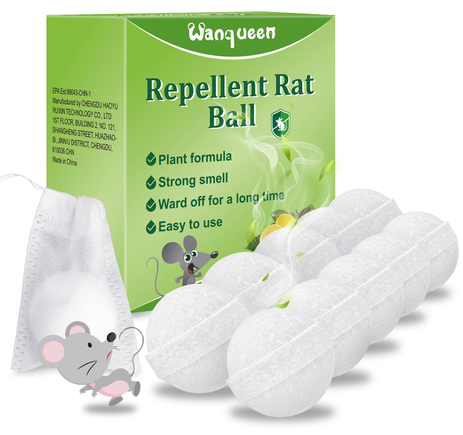 Photo 1 of 10 Pack Mouse Rodent Repellent Balls – Peppermint Oil to Repel Mice & Rats, Long Lasting 3 Months Protection, Safe for Pets & Kids – Natural Deterrent for Home, Garage, Car