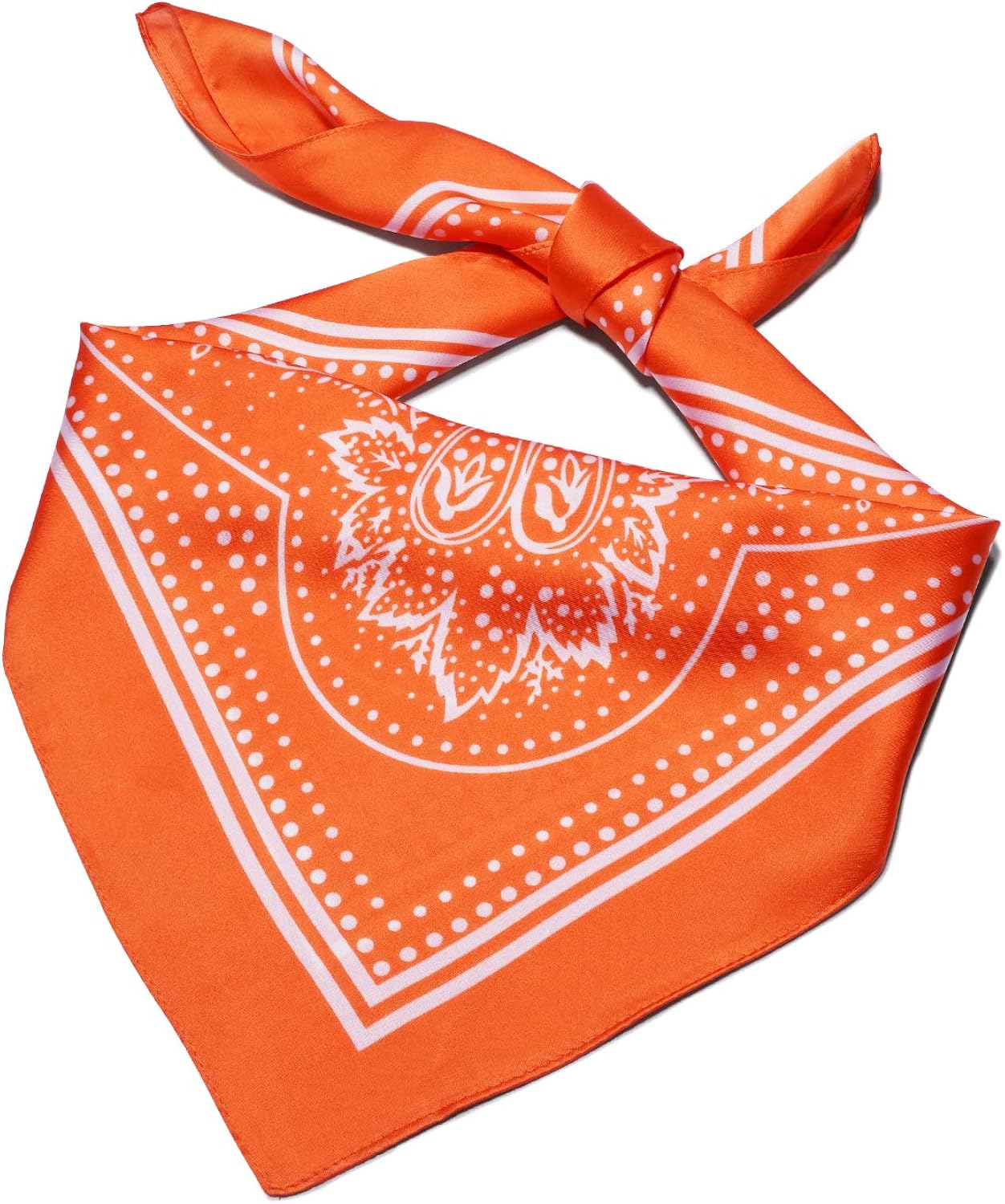 Vanlinker Vintage Bandanas Square Multi-Purpose Scarfs for Men Women Silk Like Scarf Neckerchief Protective Coverage VL9549 Orange at  Men’s Clothing store