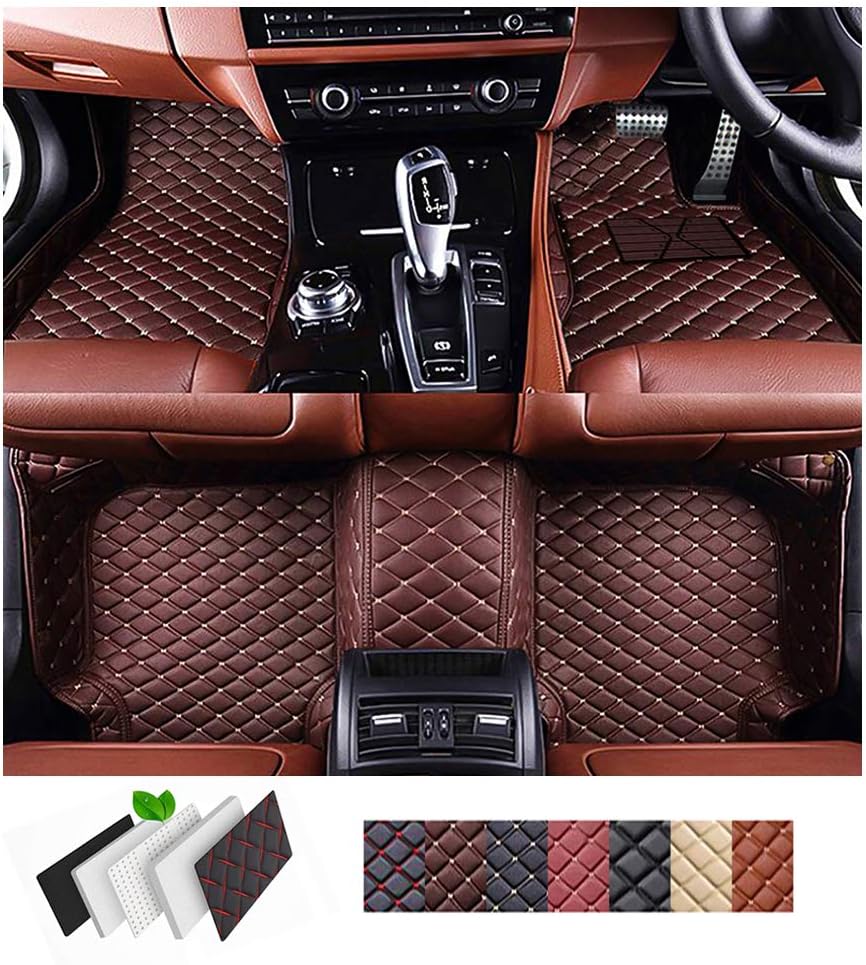 Myllon Car Floor Mats for Mazda CX-5-2017-2018 Custom Made Faux Leather Waterproof 3D Full Carpets Mats (coffee)