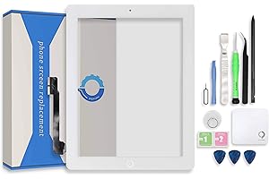 Fixcracked Touch Screen Replacement Parts Digitizer Glass Assembly for ipad 3 + Professional Tool Kit (White)