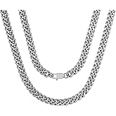 HAQUIL Stainless Steel Miami Cuban Curb Link Chain Necklace, Jewelry Gift for Men and Women