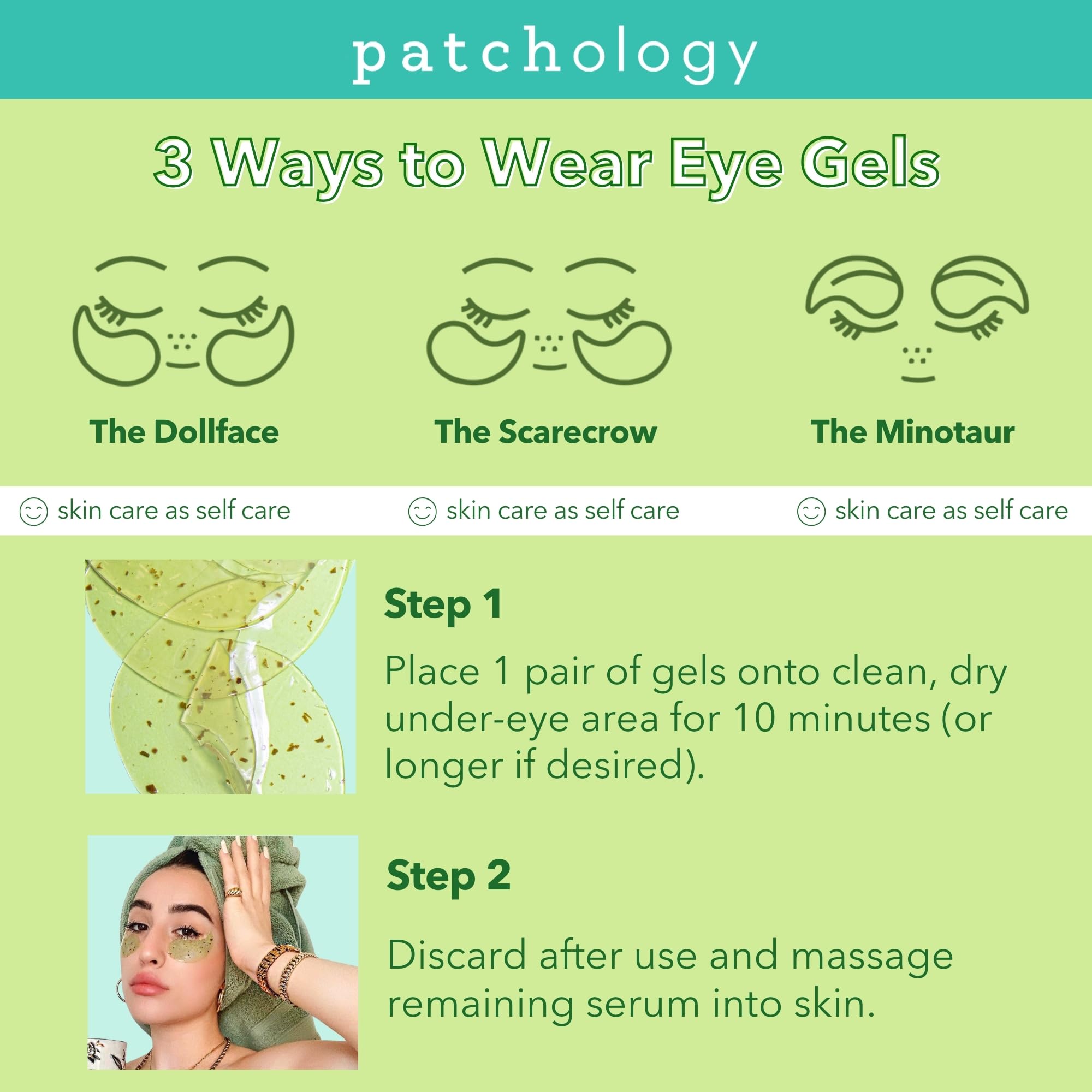 Patchology Perk Up Hydrating Under Eye Masks with Green Tea - Undereye Patches For Dark Circles and Puffy Eyes Care, Treatment & Moisturizer - Eye Bags, Puffiness & Wrinkle Reducer (5 Pairs)