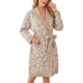 Snuggle Sac Ultra Soft Robes for Women with Pockets, Leopard Spa Robe Loungewear Towel Cozy Fluffy Bathrobe Gifts for Women