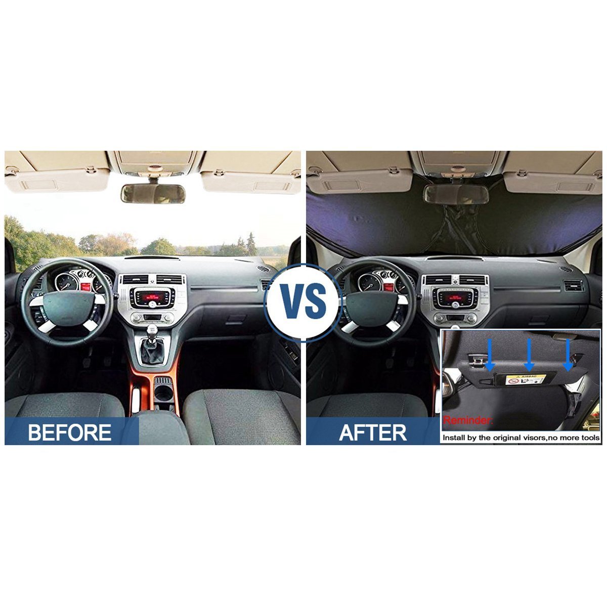 Car Shade Sun Windshield MATCC Sun 86cm) x 34(160 x 62