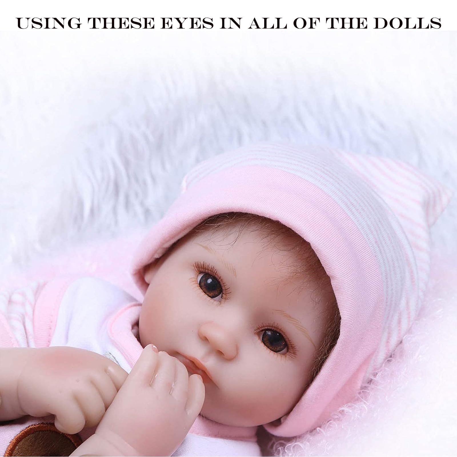 8 Pairs of 4 Colors 22mm Half Round Realistic Acrylic Eyes for Halloween Props, Masks, Dolls or Bears Craft Plastic Eyeballs (22mm)