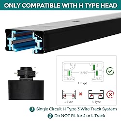 H Track Lighting Rails Kit - iCreating 13ft Black