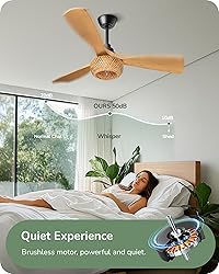 EDISHINE 52“ Boho Chic Ceiling Fans with