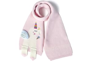 BEARUN Kids Winter Scarf Toddler Girls Cute Knit Scarf Baby Warm Scarves Neck Warmer