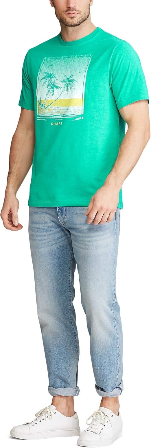 CHAPS Mens Short Sleeve Soft Cotton Graphic TShirt (Regular and Big