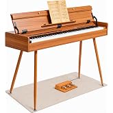 UISCOM 88 Key Weighted Home Digital Piano,Wooden Desk Keyboard,Triple-Pedal | Transforms Between Desk and Vanity,Progressive Hammer-Action Keyboard, Perfect for Beginners with MIDI Functionality,Brown