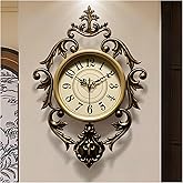 HEBOIX Vintage Wall Clock Large Antique Metal Rustic Decorative Wall Decor | 21" Gold Retro Silent Wall Clock Battery Operated for Living Room Bedroom Kitchen Entryway Office