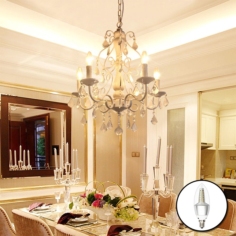 Betorcy E12 LED Candle Light Bulb, 3W Sharp Tip Bulb, Candelabra Base, Warm White 3000K 425lm (30 Watt Equivalent), For Home, Shop, Restaurant, Art Lighting, Pack of 6