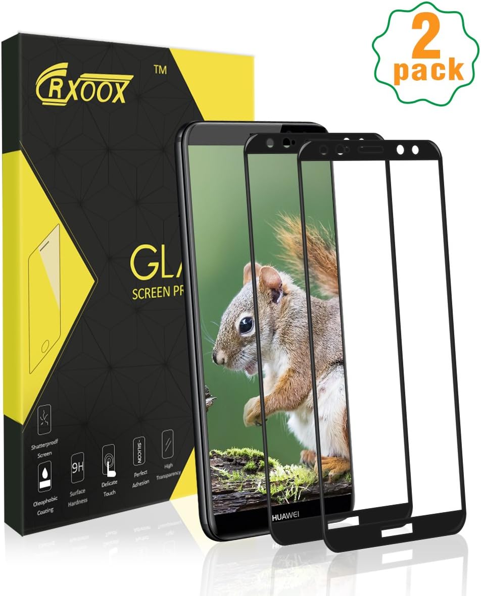 Bulletproof glass film for mate 10 Lite, [2 pieces] CRXOOX 9H Full Coverage bulletproof protective glass