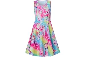 BFUSTYLE Girls Dress Sleeveless Casual Floral Sundress for Girl 4-15 Years