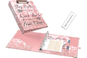 EYROZILL Small A5 Binder 3 Ring 1 Inch for 5.5" x 8.5" Paper with 5-Tab Dividers, Mini Binders for School Office Supplies and Home, Stay Positive