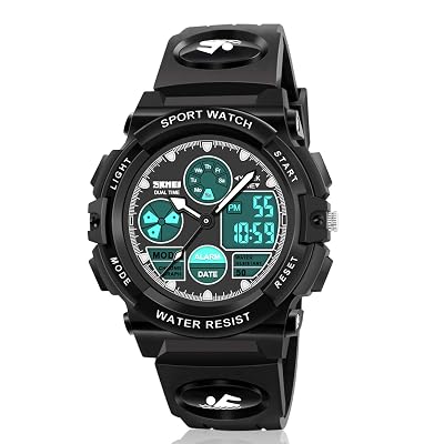 ATIMO Kids Sport Watch, 50M Water Resistant, Dual Time, Alarm, Stopwatch, LED Light, Calendar, Shock Resistant, Polyurethane Band