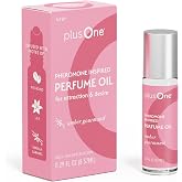 plusOne Pheromone Inspired Perfume Oil &ndash; Amber Gourmand, 0.34 fl oz | Long-Lasting Rollerball with Pistachio, Vanilla Caramel &amp; Amber, Patented Mood-Boost Technology