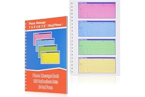 Humyoun 1 Pcs Spiral Bound Phone Message Book with Carbon Copy 7.65 x 11 Inches Colorful Carbonless Telephone Message Pads Du