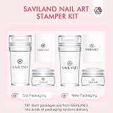 Saviland 4PC Jelly Nail Stamper Kit Clear Silicone Stamper French Manicure DIY view 8