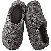HomeTop Women's Fuzzy Curly Fur Memory Foam Loafer Slippers with Polar Fleece Lining