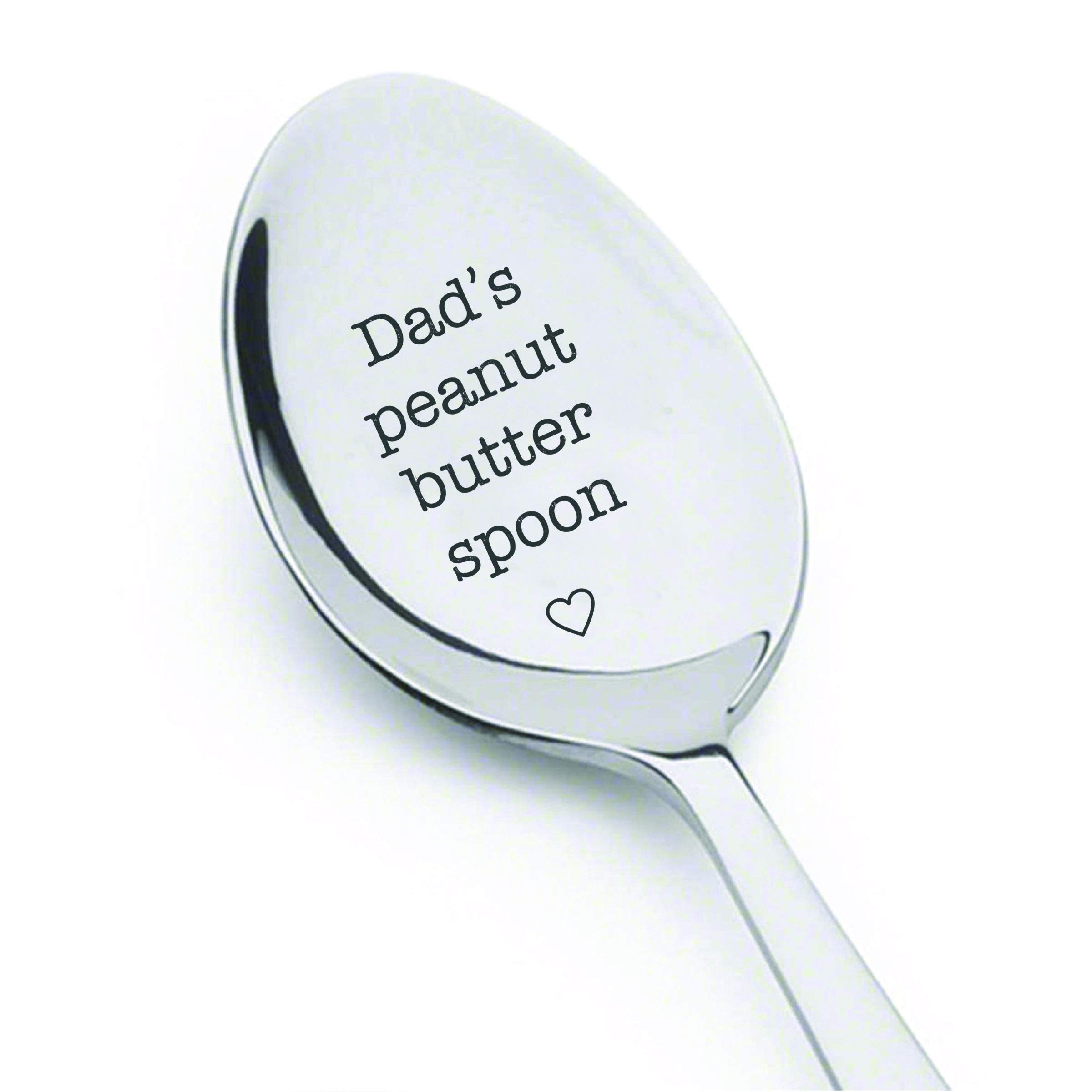 Dads Peanut Butter Spoon Stainless Steel Espresso Spoons - Engraved Spoon - Cute Peanut Butter Lovers Gift -Fathers Day Gift by Boston Creative Company