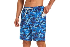 HODOSPORTS Mens Swim Trunks No Mesh Liner Mens Board Shorts 9 Inch Quick-Dry Bathing Suits with Zipper Pockets