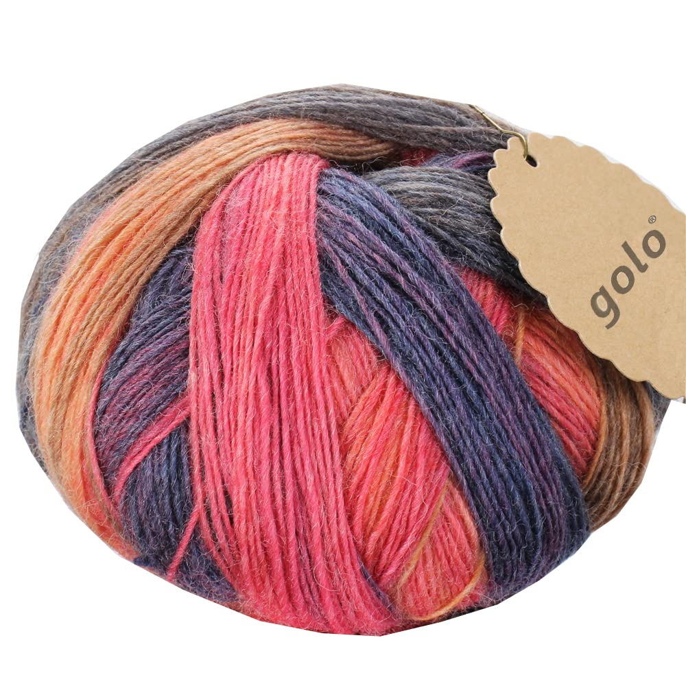 golo Wool Yarn for Weaving Wool Yarn for Hand Knitting Cashmere Yarn for Weaving Multi-Color Ball